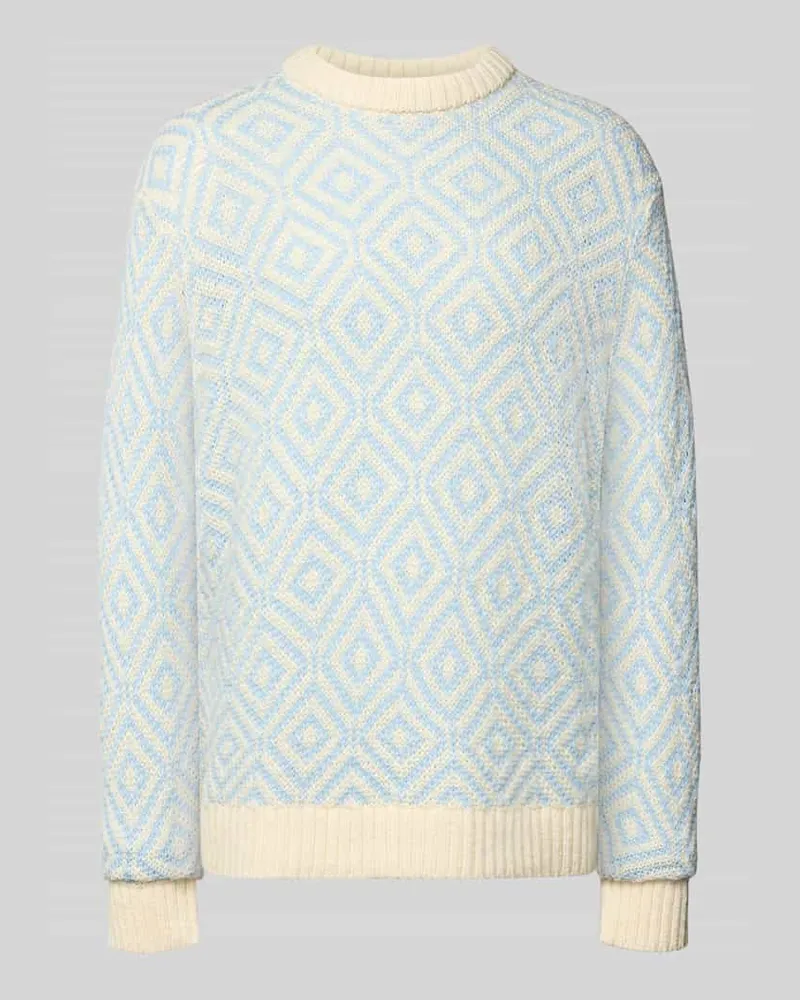 Selected Homme Relaxed Fit Strickpullover aus Woll-Mix Modell 'REMI Hellblau