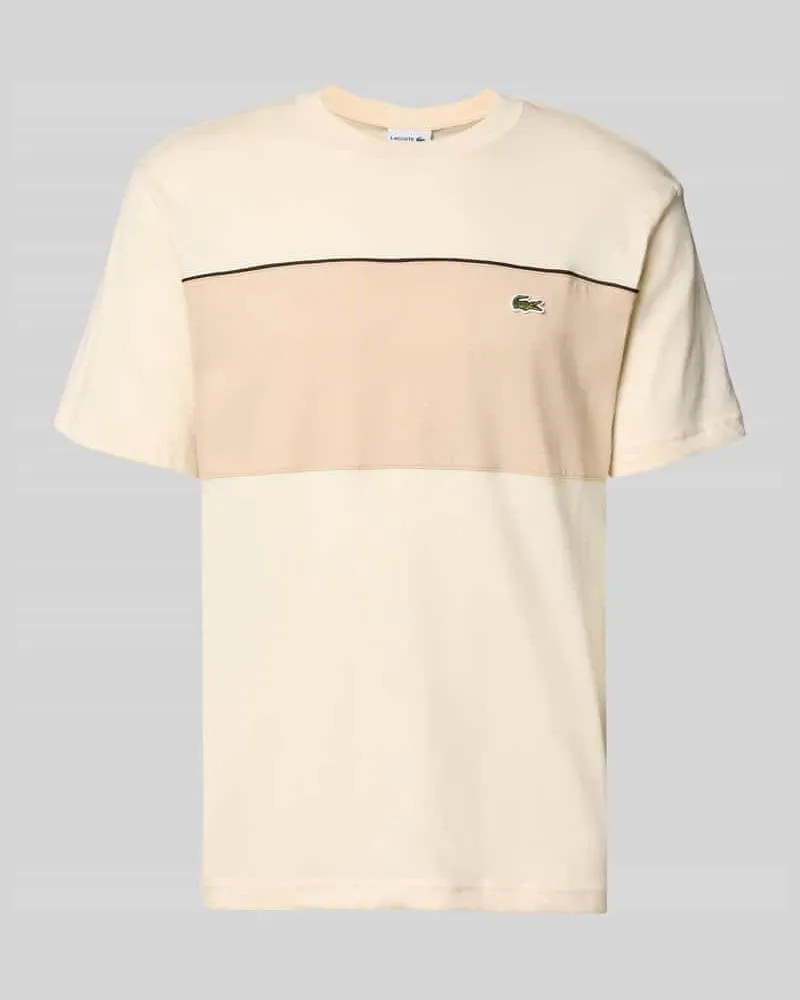 Lacoste Regular Fit T-Shirt aus reiner Baumwolle Offwhite