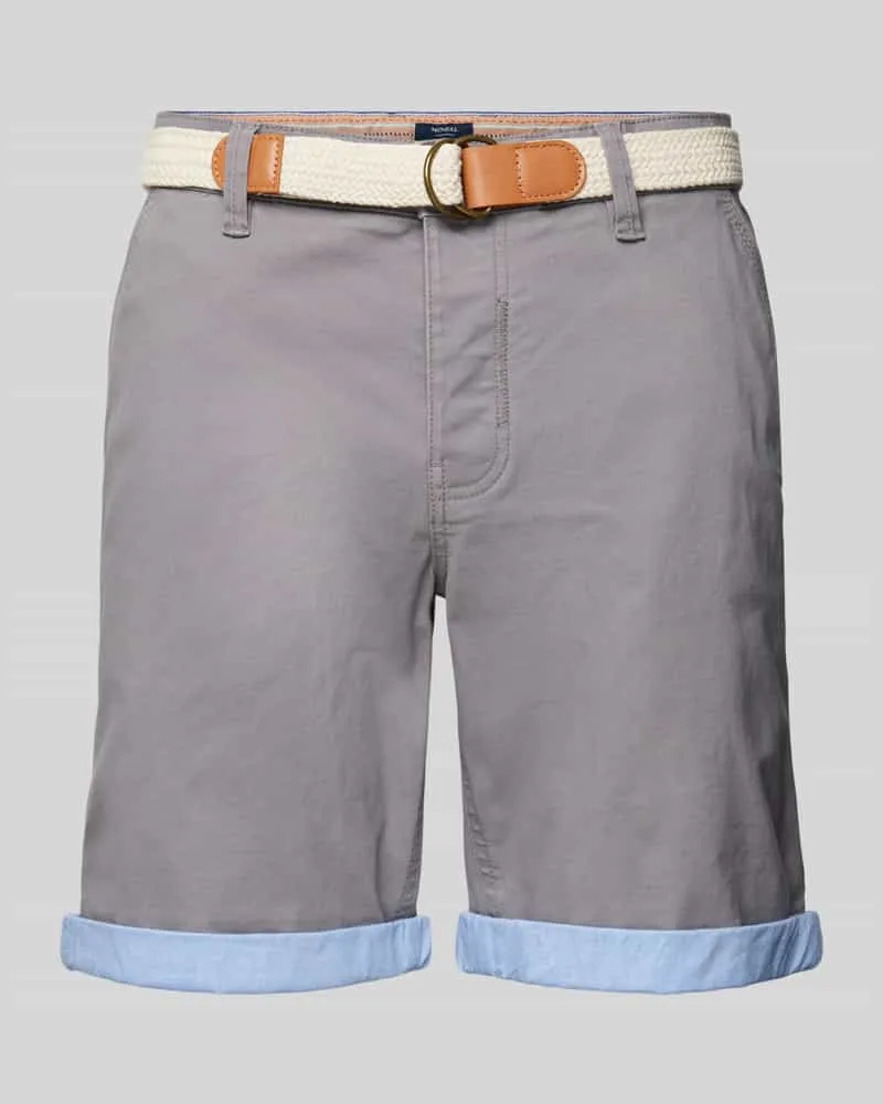 McNeal Slim Fit Bermudas mit Gürtel 