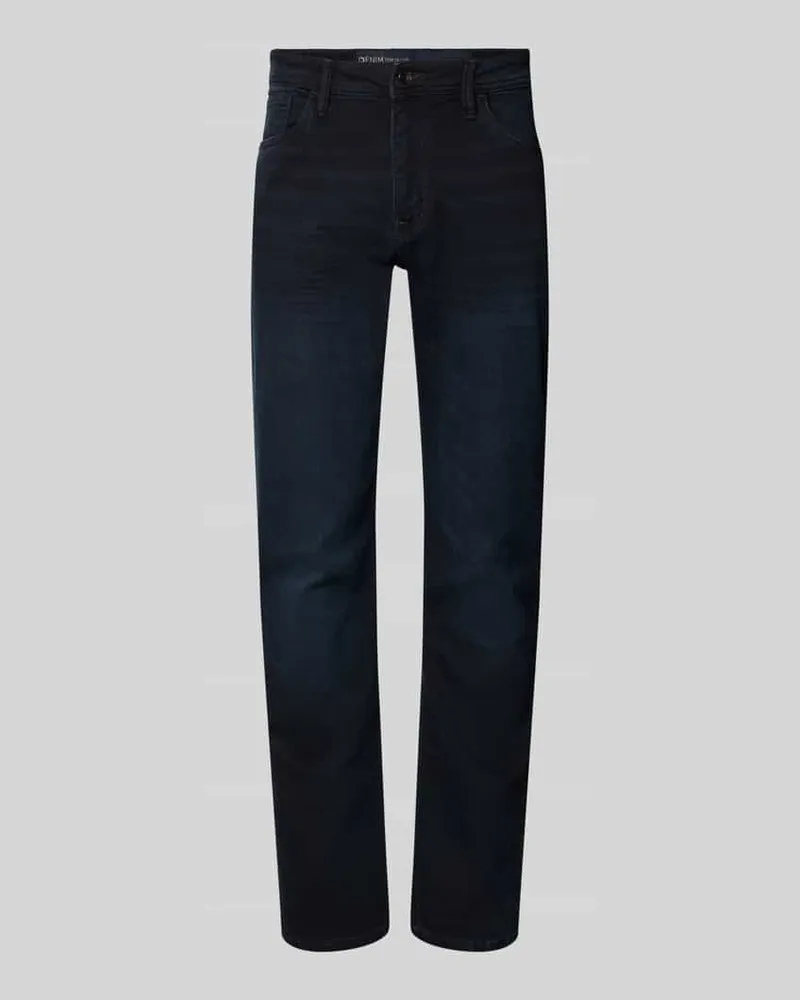 Tom Tailor Tapered Fit Jeans aus Baumwoll-Mix Modell 'BRYDEN Dunkelblau