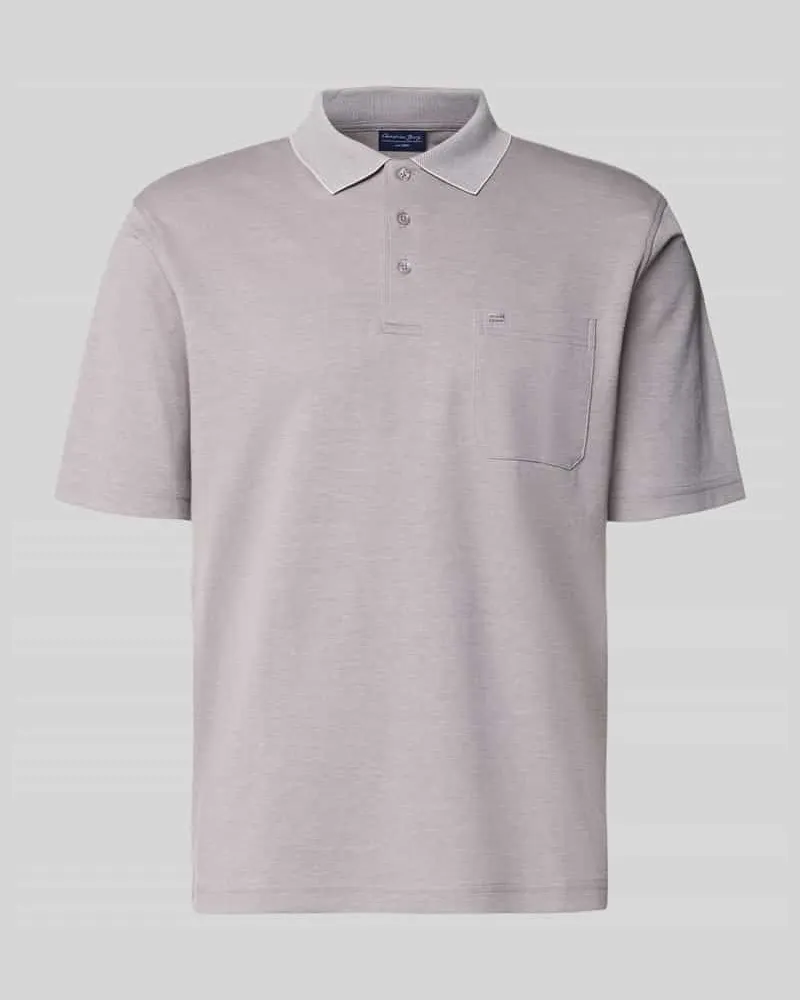 Christian Berg Regular Fit Poloshirt mit Brusttasche Mittelgrau