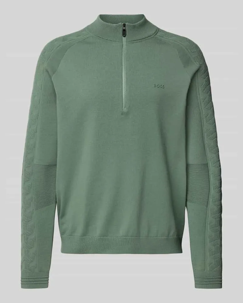 HUGO BOSS Regular Fit Troyer mit Schurwolle Modell 'MIRROR Lind