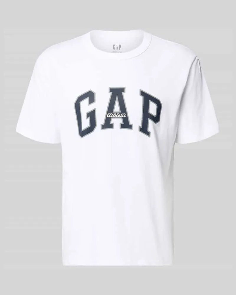 GAP T-Shirt mit Logo und Rundhalsausschnitt Weiss