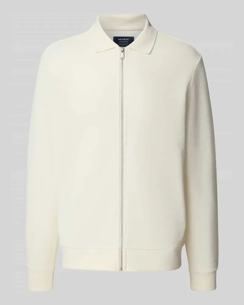 McNeal Cardigan mit Polokragen und Reißverschluss Ecru