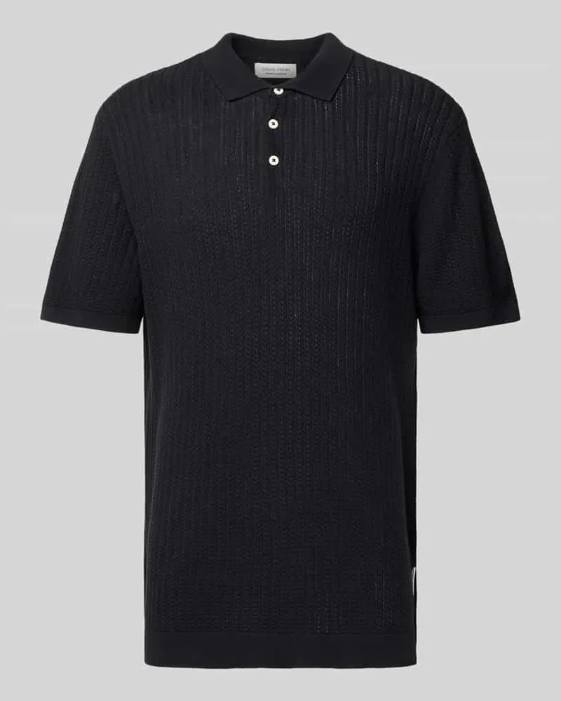 Casual Friday Regular Fit Poloshirt mit Strukturmuster Modell 'Karl Dunkelblau