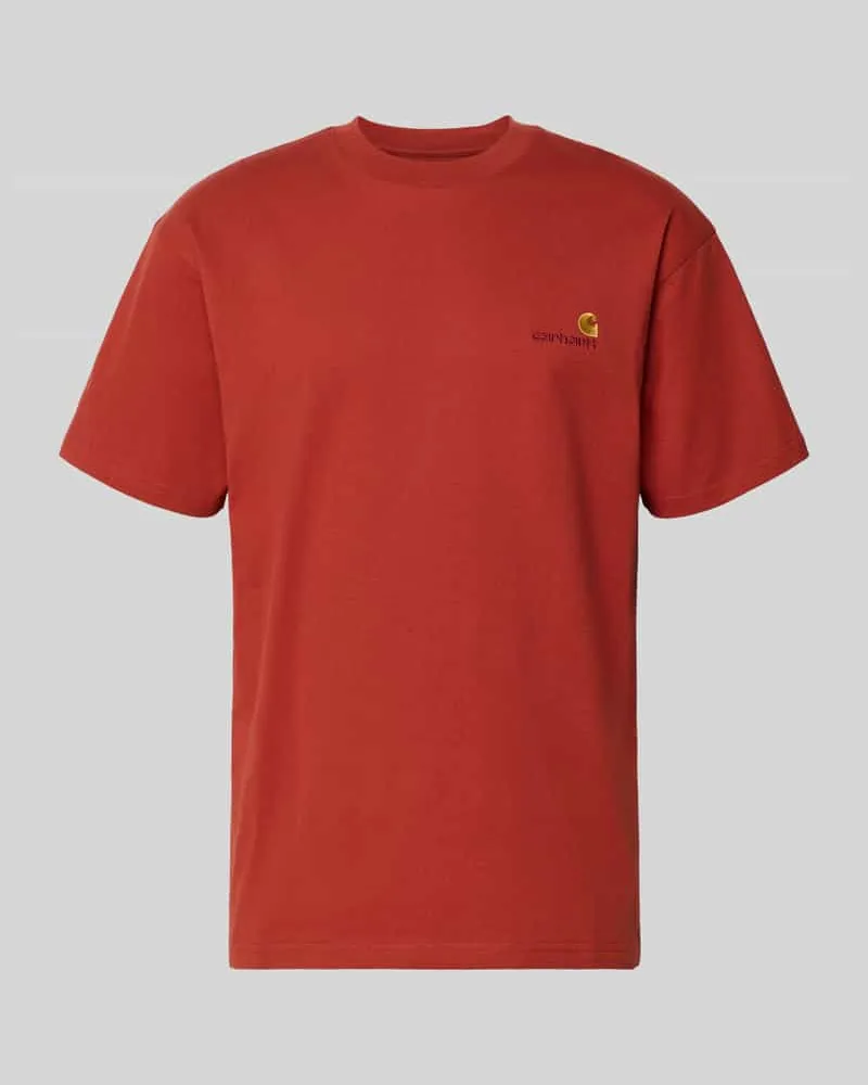 Carhartt WIP T-Shirt mit Label-Stitching und Rundhalsausschnitt Rot