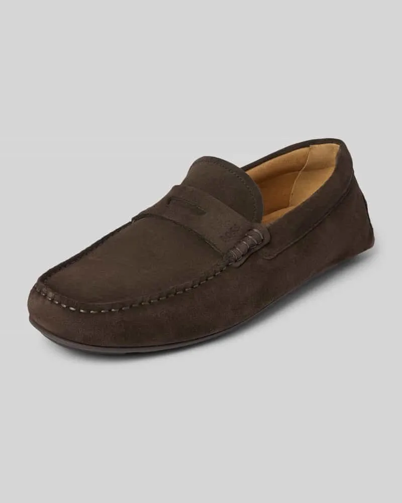 HUGO BOSS Mokassins aus Leder mit Label-Detail Modell 'Noel 