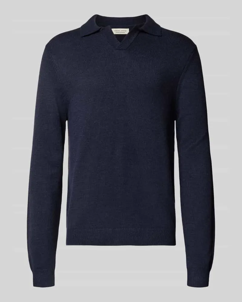 Casual Friday Regular Fit Longsleeve mit Polokragen Modell 'Karl 