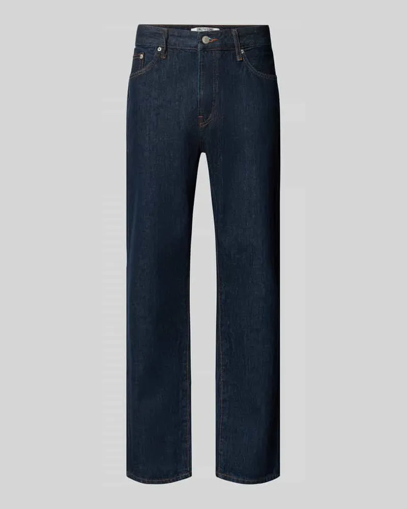 Only & Sons Straight Fit Jeans aus reiner Baumwolle Model 'EDGE Dunkelblau