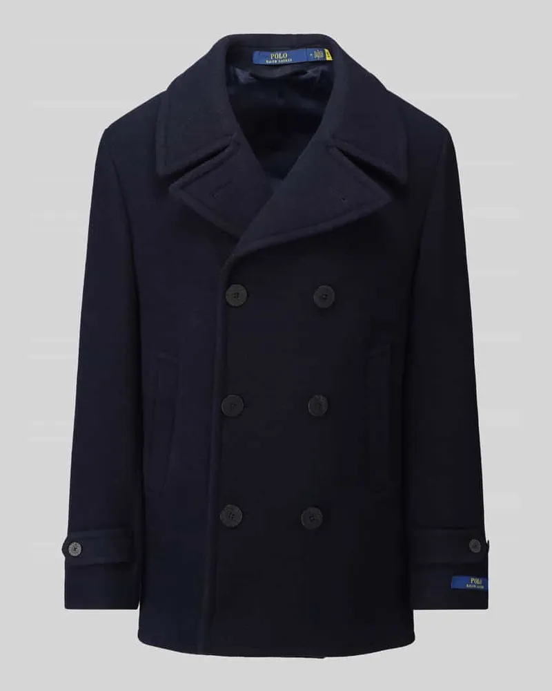 Ralph Lauren Regular Fit Mantel mit Woll-Anteil Marine