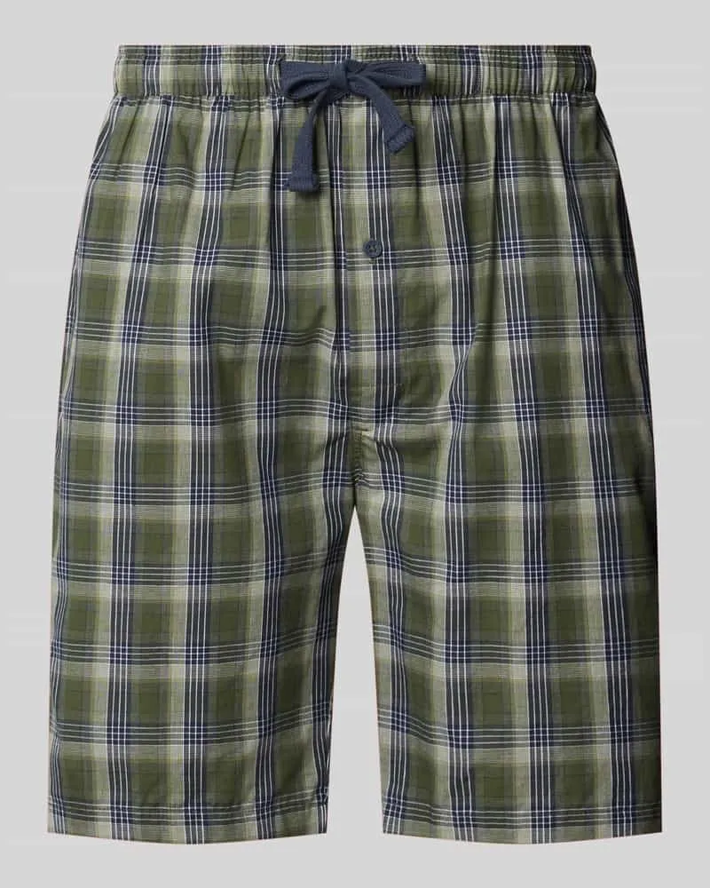 Tom Tailor Pyjama-Hose mit elastischem Tunnelzugbund Dunkelgruen