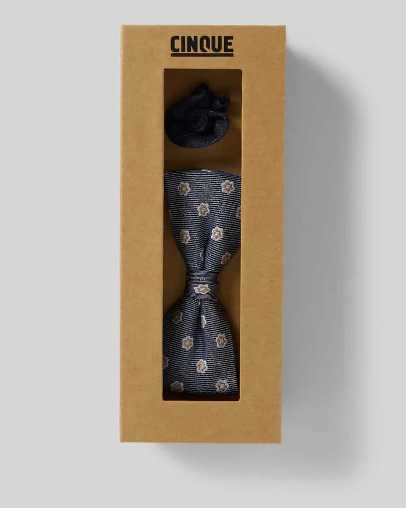 cinque Fliege aus Seide mit verstellbarer Kragenweite Modell 'ASCONA Bleu