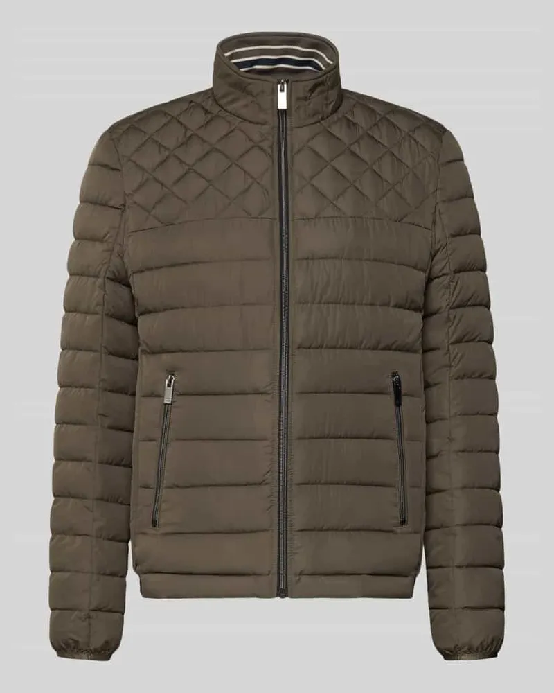 Christian Berg Slim Fit Steppjacke mit gefüttertem Kragen Schilf