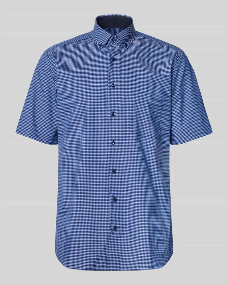 Eterna Modern Fit Business-Hemd mit Knopfleiste Marine