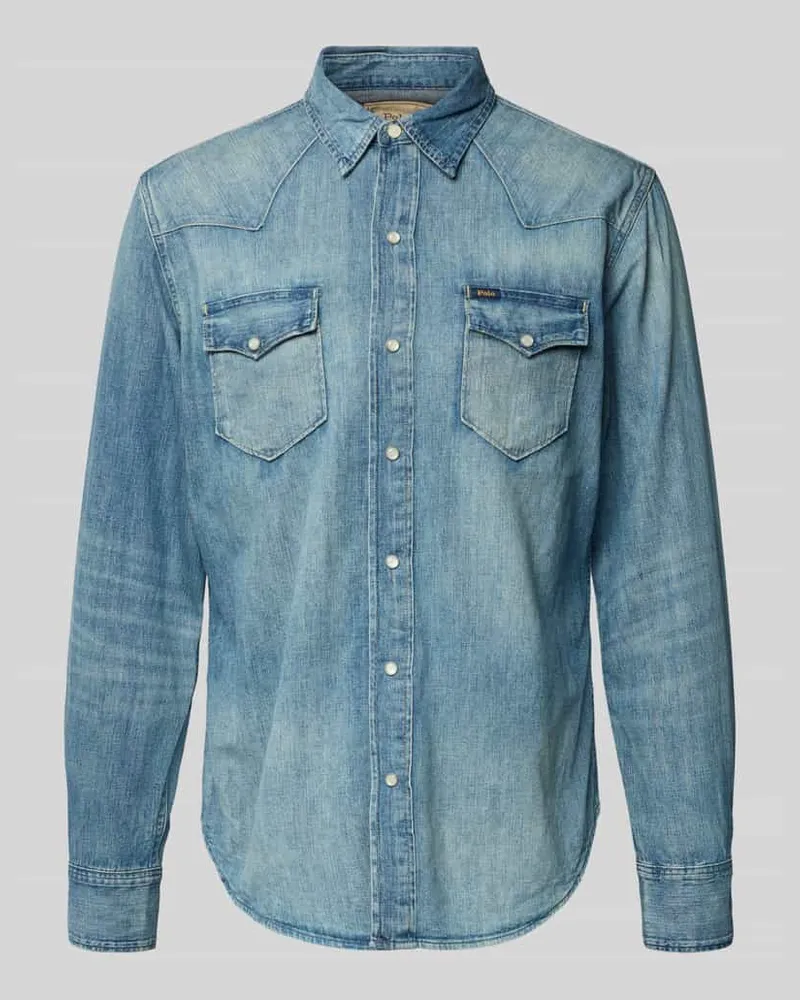Ralph Lauren Freizeithemd in Denim-Optik Blau