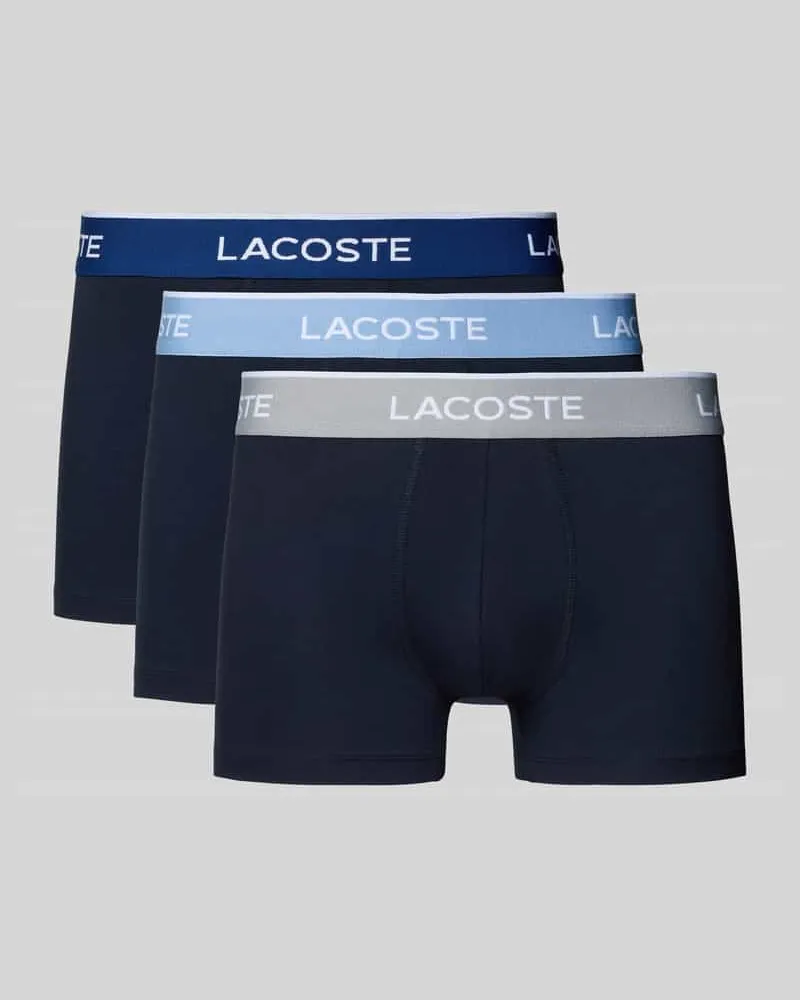 Lacoste Trunks aus Baumwoll-Mix im 3er-Pack Dunkelblau