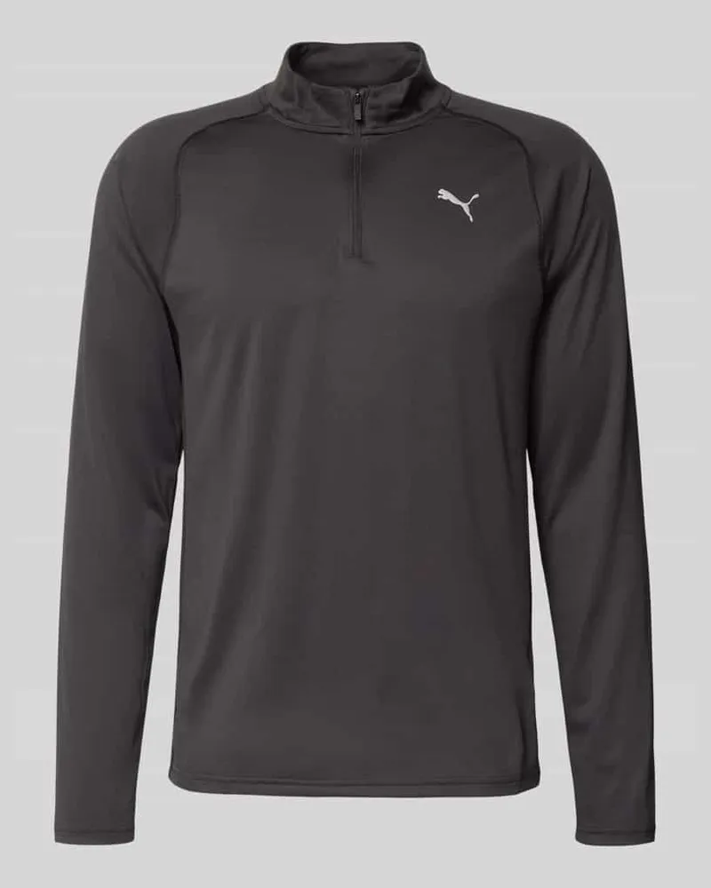 Puma Langarmshirt mit Stehkragen und Reißverschluss Black
