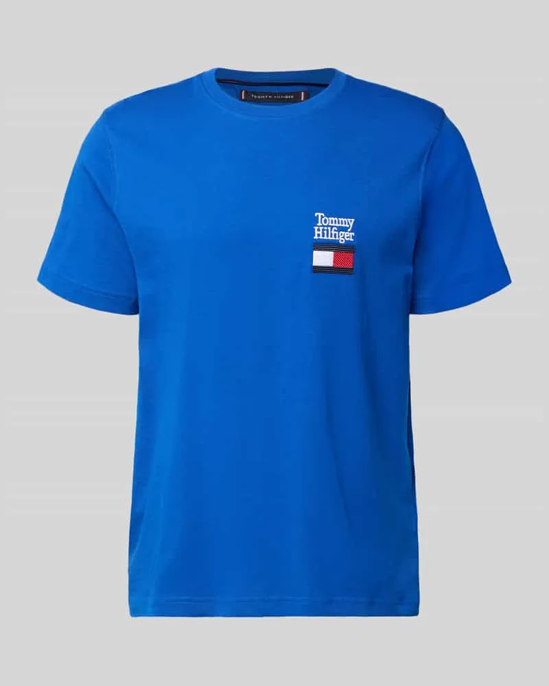 Tommy Hilfiger Regular Fit T-Shirt aus reiner Baumwolle Modell 'BRAND LOVE TEXT Royal