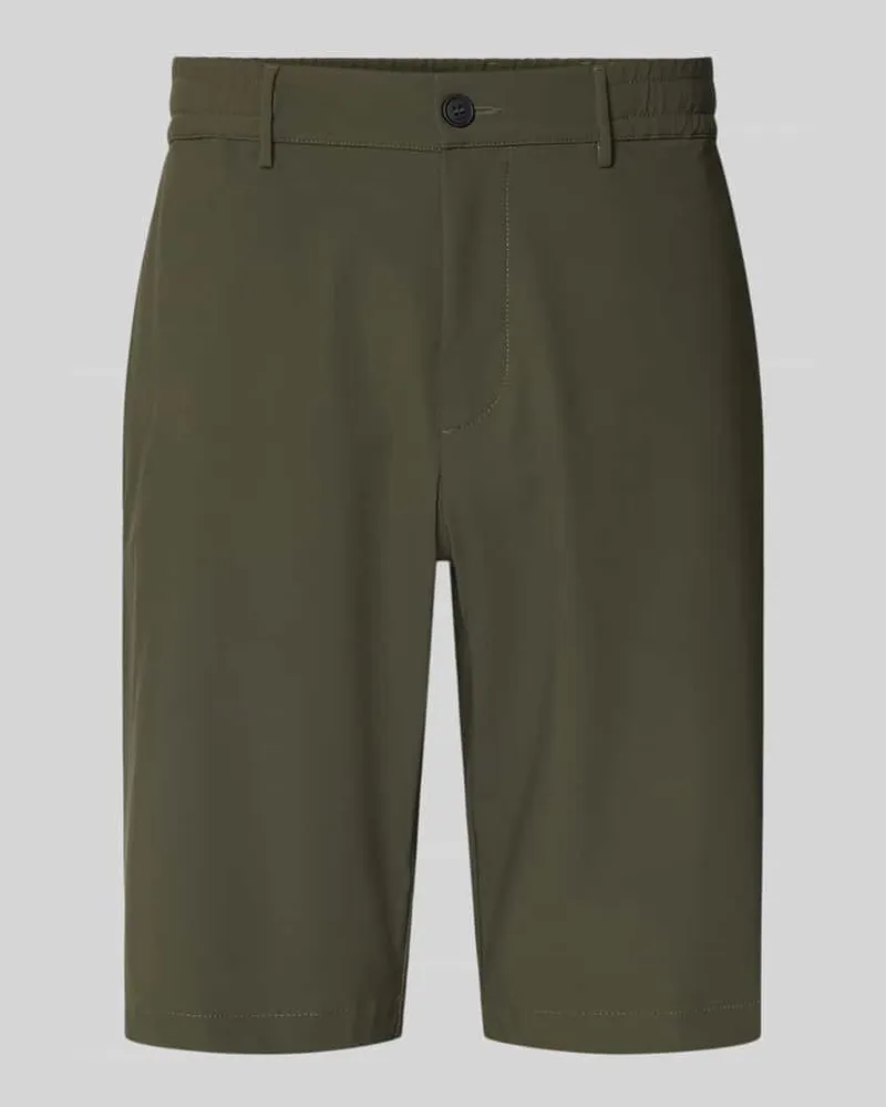 CRUNA Straight Fit Shorts mit elastischem Bund Oliv