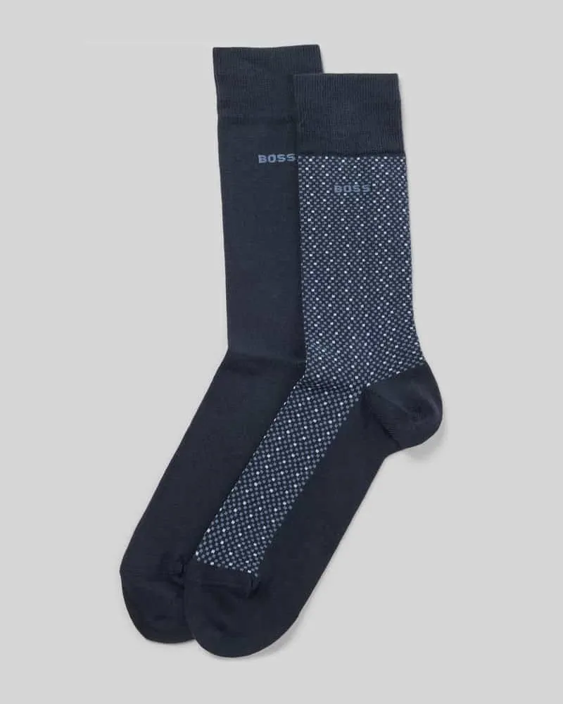HUGO BOSS Socken aus Baumwoll-Mix im 2er-Pack Modell '2P RS MINI CUBE CC Dunkelblau
