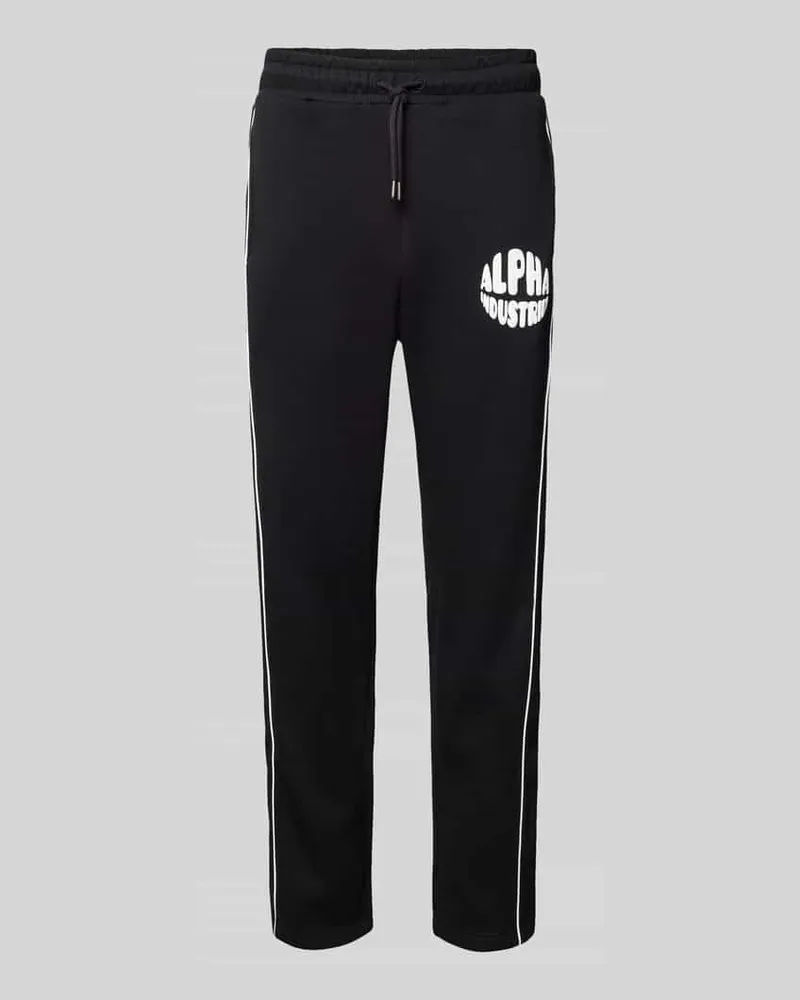 Alpha Industries Regular Fit Sweatpants mit Label-Print 