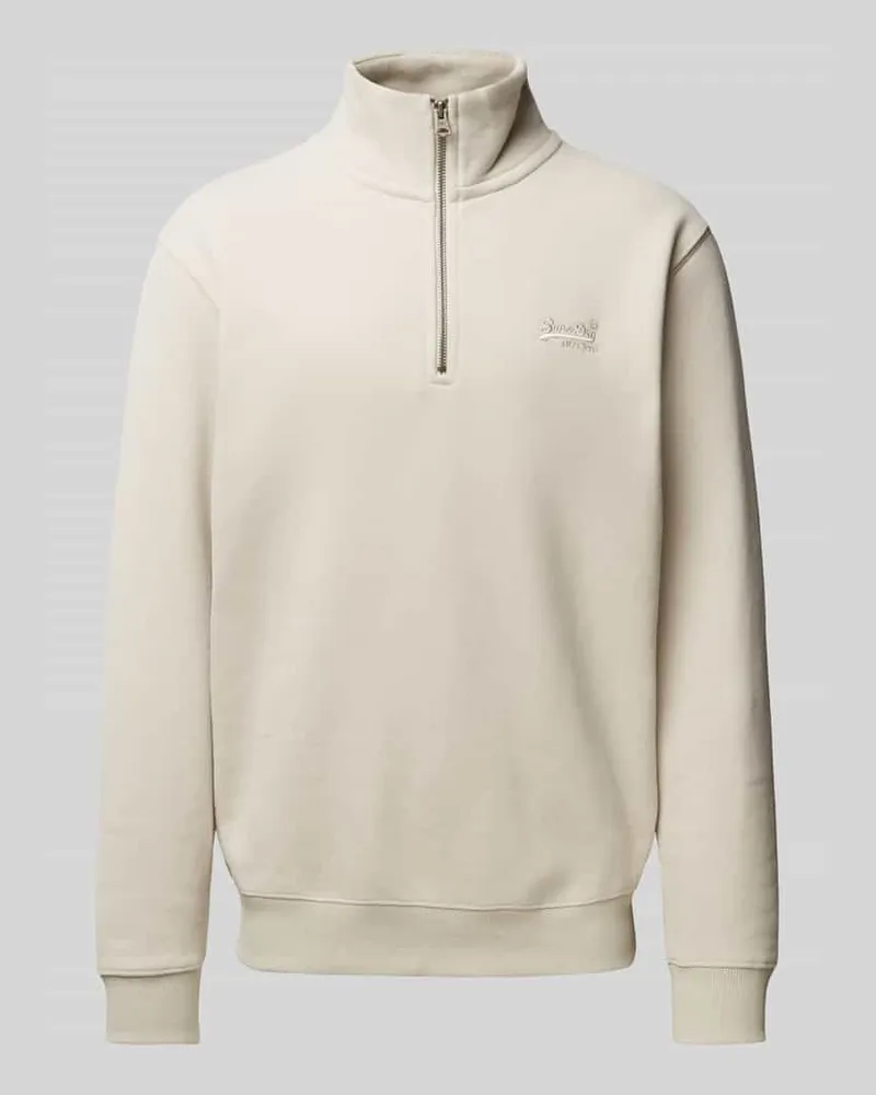 Superdry. Troyer mit Label-Stitching Modell 'Essential Offwhite