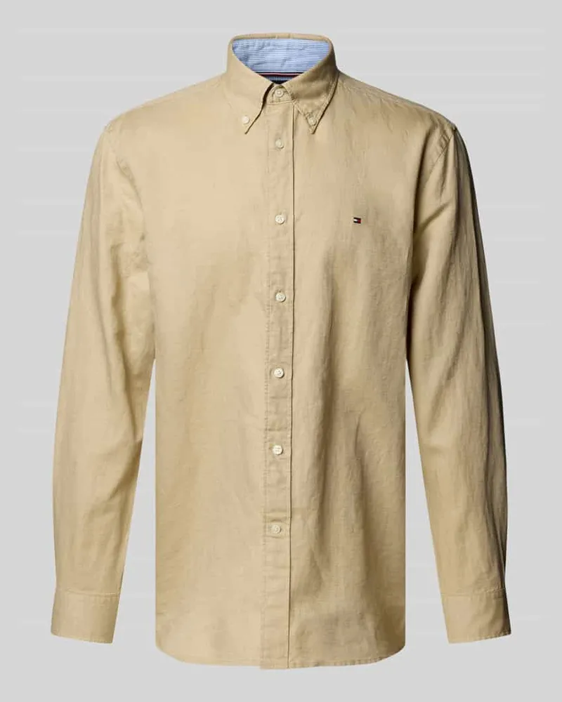 Tommy Hilfiger Regular Fit Freizeithemd aus Baumwoll-Leinen-Mix 