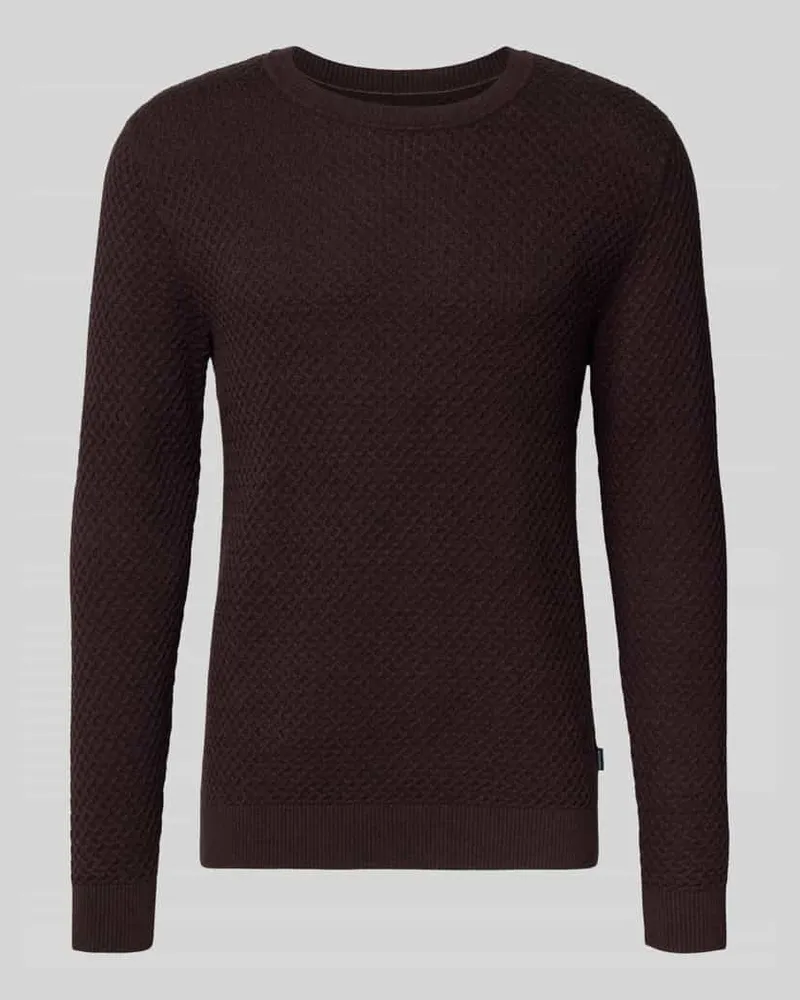 Jack & Jones Strickpullover mit Strukturmuster Modell 'BARKLEY Bordeaux