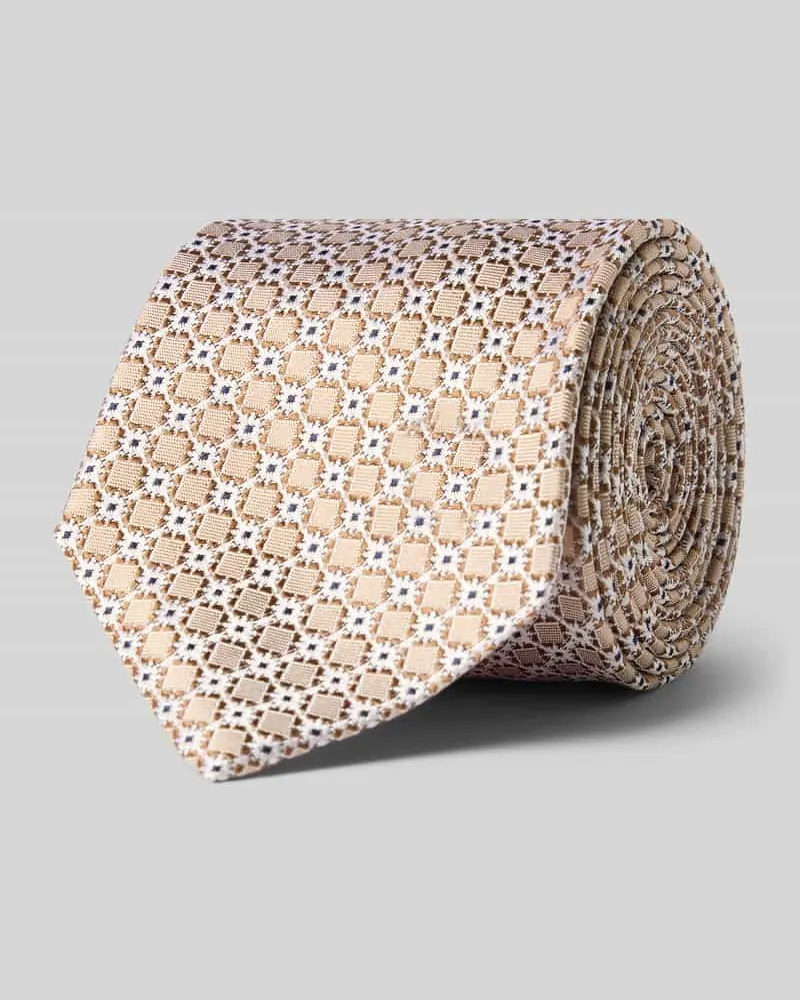 Monti Krawatte aus Seide im Allover-Look (7 cm Sand
