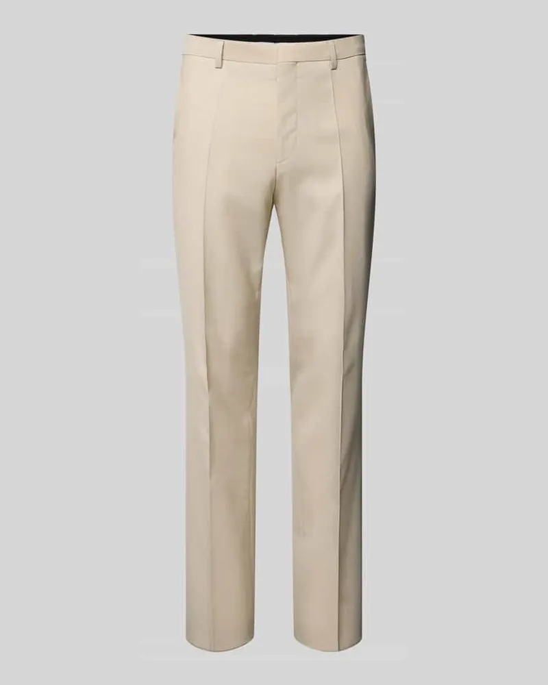 HUGO BOSS Slim Fit Anzughose mit Bundfalten Modell 'Hesten Sand