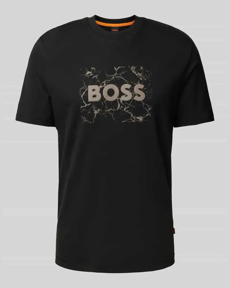 HUGO BOSS T-Shirt mit Label-Print Black