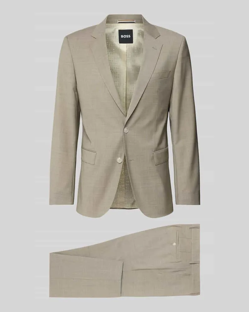 HUGO BOSS Slim Fit Anzug aus reiner Schurwolle Modell 'H-HUGE-2PCS-253 Beige