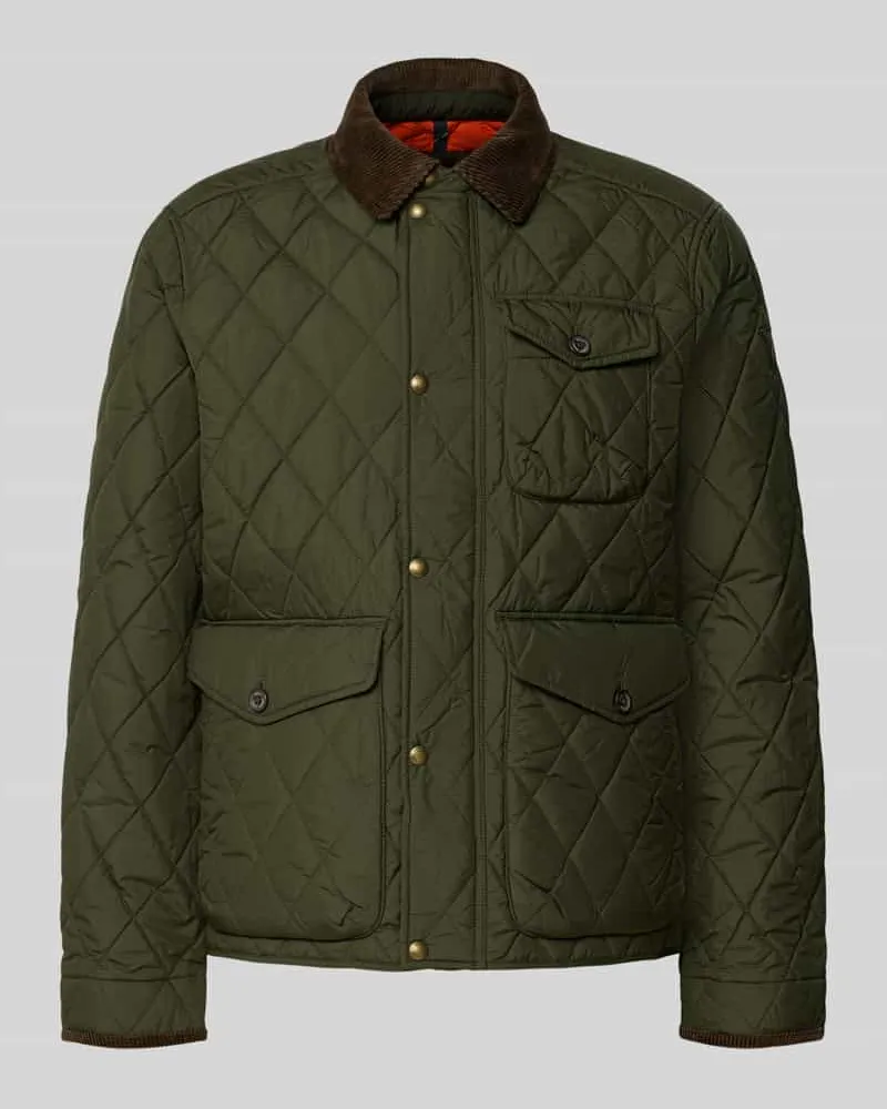 Ralph Lauren Regular Fit Steppjacke mit Druckknopfleiste Oliv