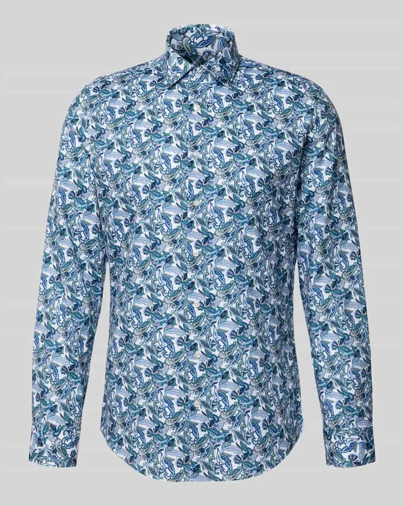 Seidensticker Slim Fit Businesshemd aus Baumwolle mit Kentkragen Hellgruen