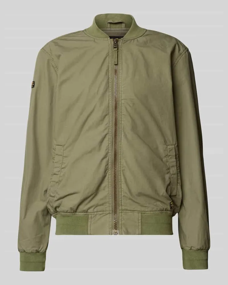 Superdry. Bomberjacke mit Leistentaschen Oliv