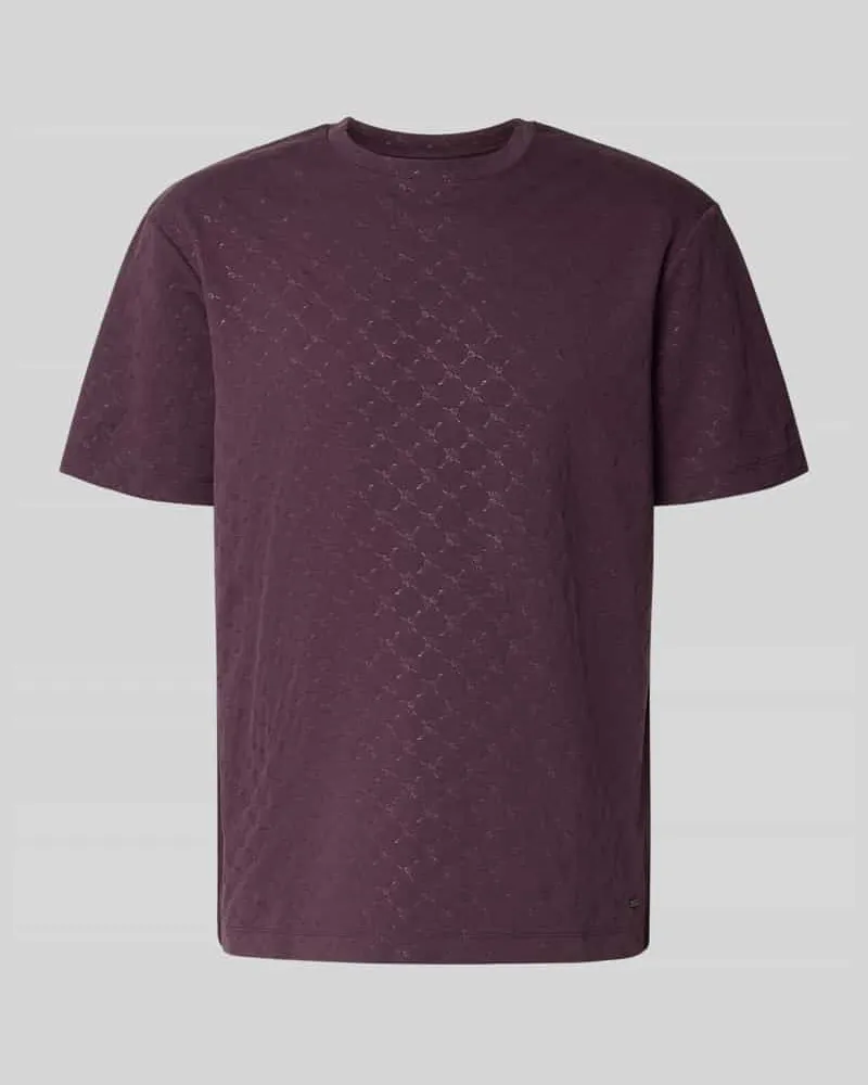 JOOP! T-Shirt mit geripptem Rundhalsausschnitt Lila