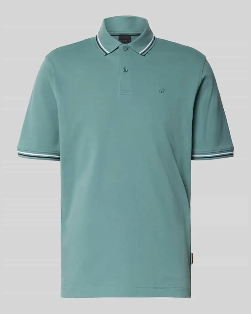 Bugatti Poloshirt mit kurzer Knopfleiste 