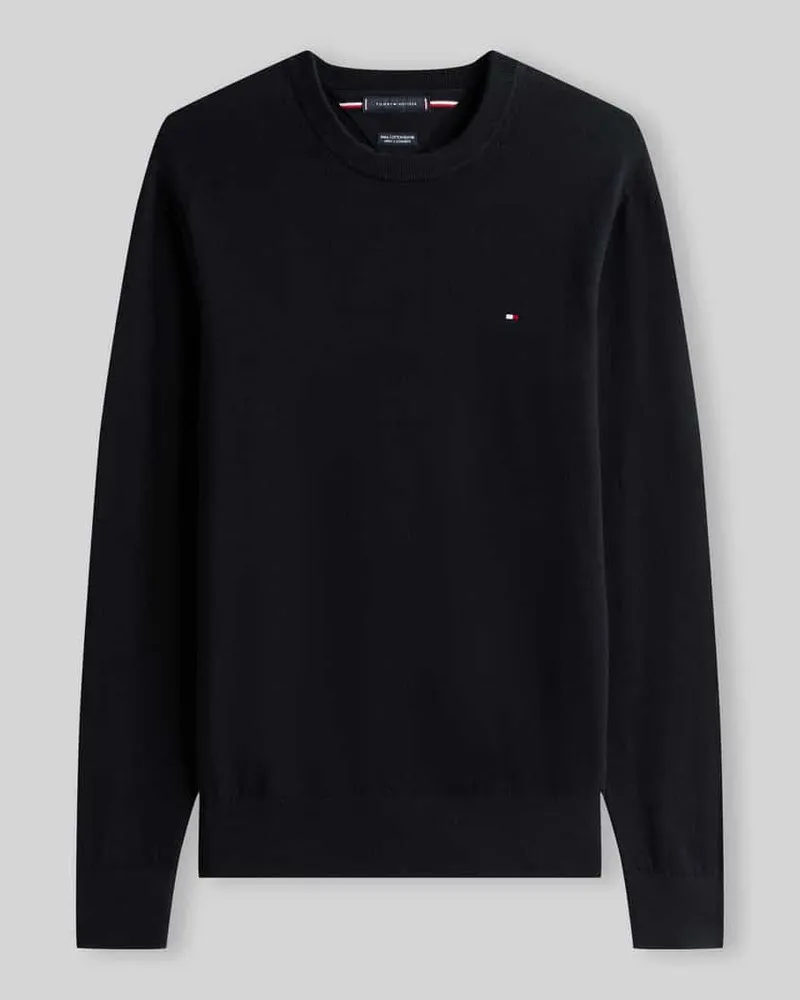 Tommy Hilfiger Regular Fit Pullover aus Baumwoll-Kaschmir-Mix Black