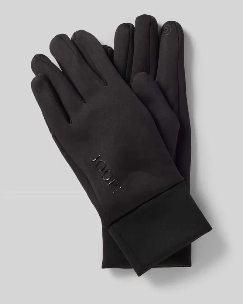 JOOP! Slim Fit Handschuhe mit Logo-Applikation Modell 'Softshell Black