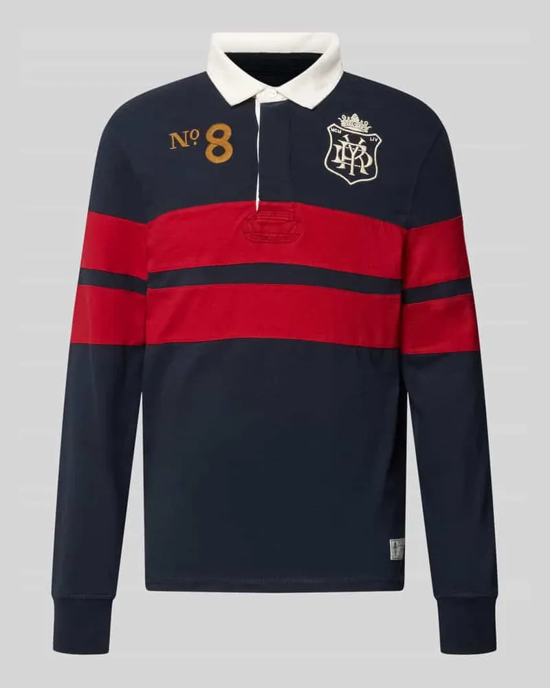 Superdry. Regular Fit Rugby Shirt mit Logo- und Motiv-Stitching Marine