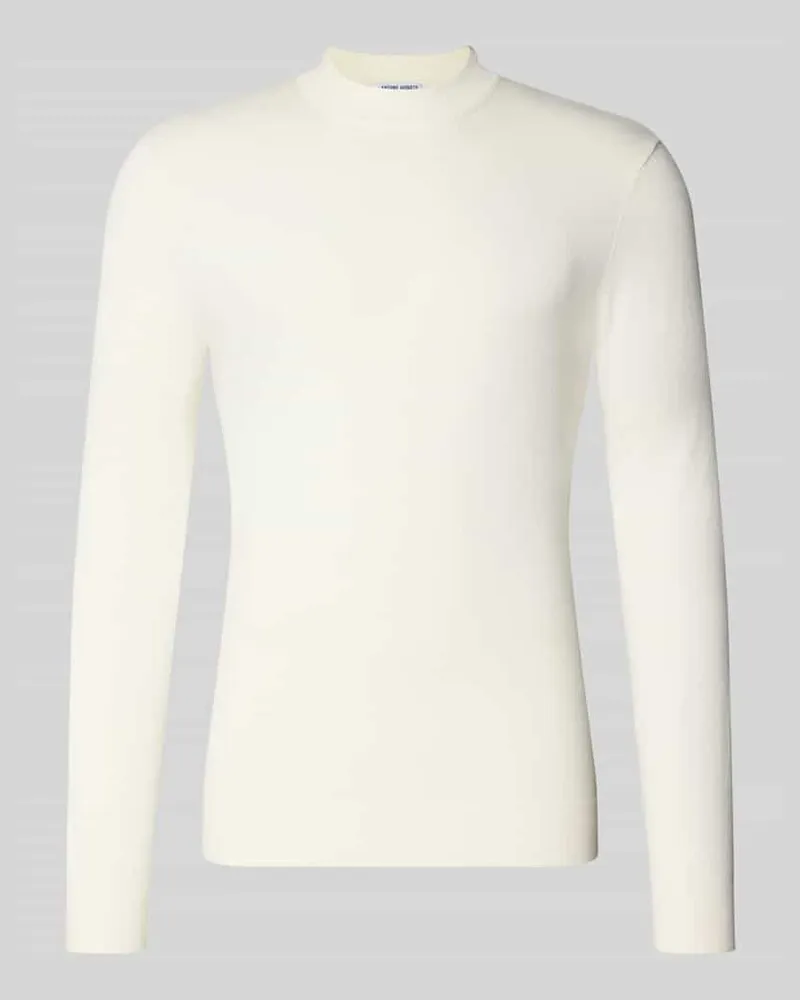 Antony Morato Slim Fit Strickpullover aus Viskose-Mix mit Stehkragen Offwhite