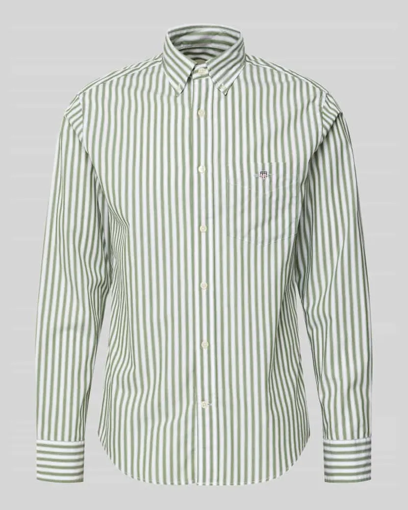 Gant Slim Fit Freizeithemd mit Brusttasche Hellgruen