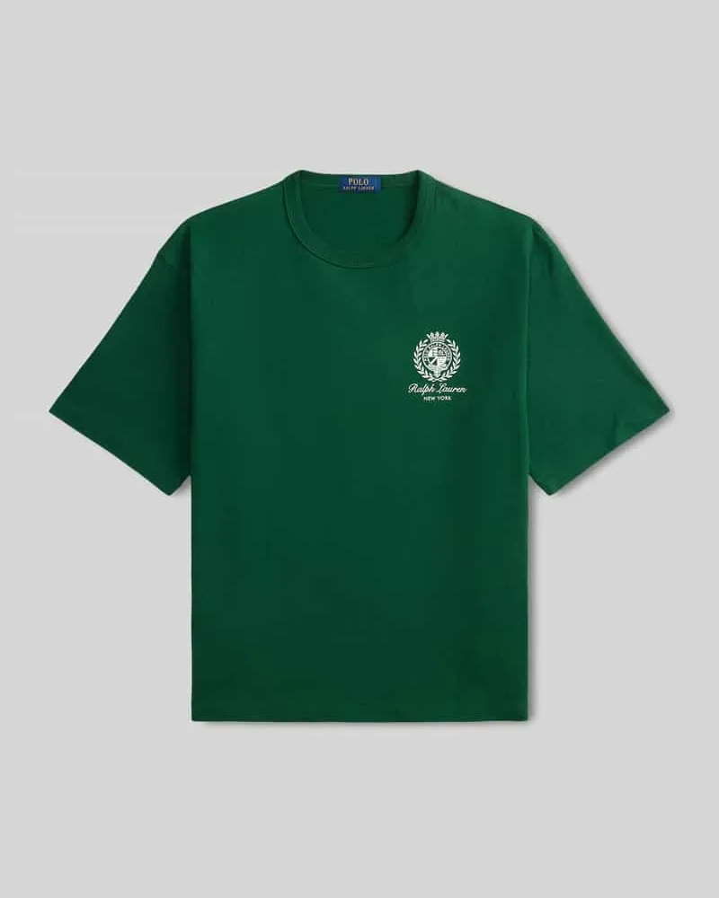 Ralph Lauren Regular Fit T-Shirt aus reiner Baumwolle Dunkelgruen