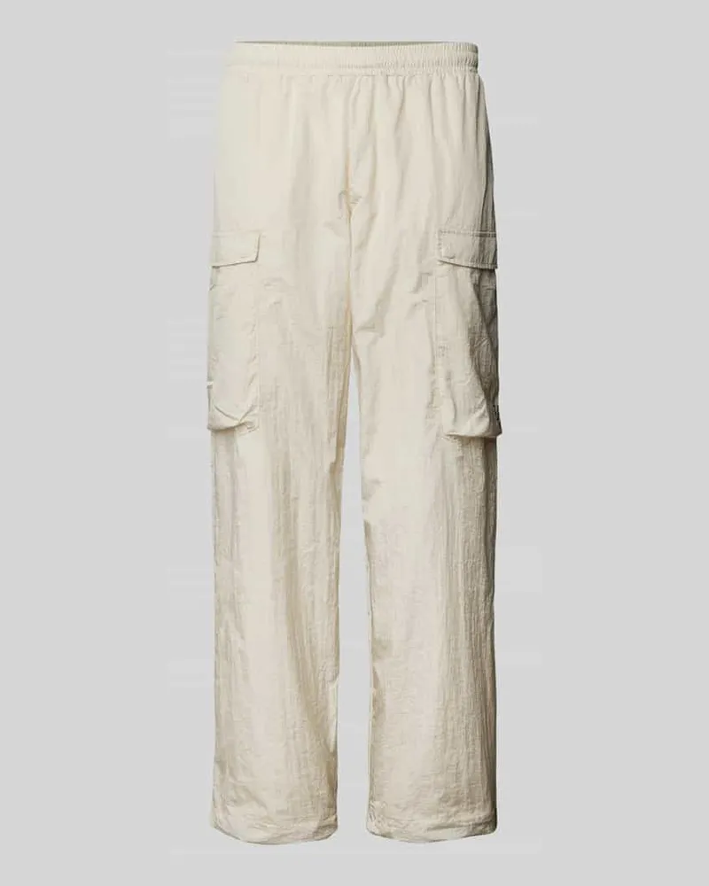 EA7 Trackpants mit Pattentaschen und Logo-Print Offwhite