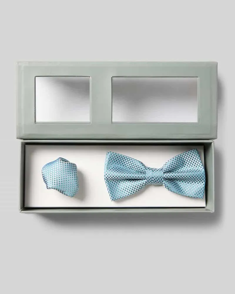 Roy Robson Fliege aus Seide im Set mit Einstecktuch Gruen