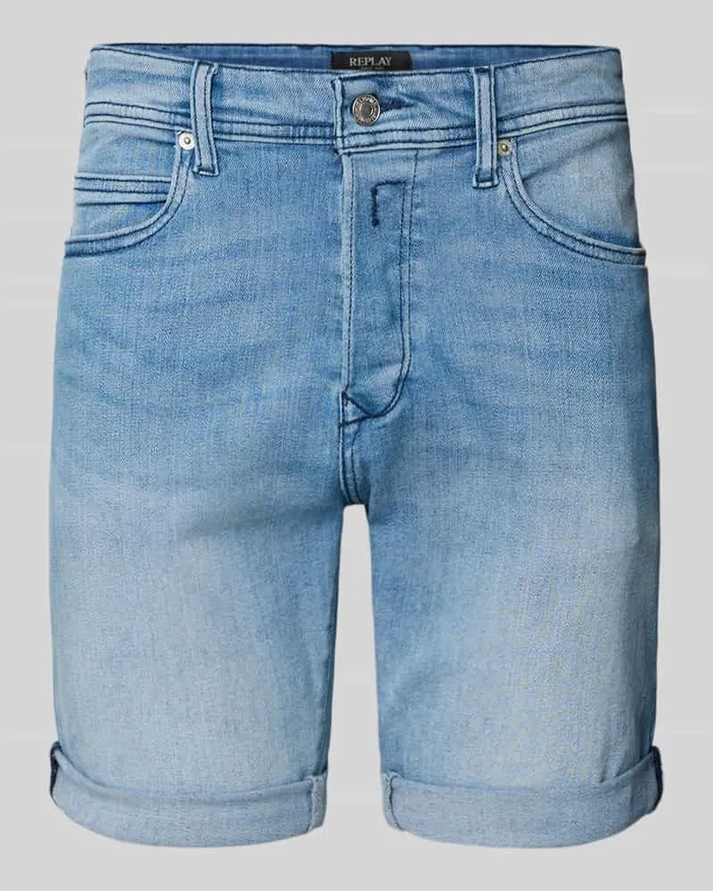 Replay Tapered Fit Jeansshorts mit Knopf- und Reißverschluss 