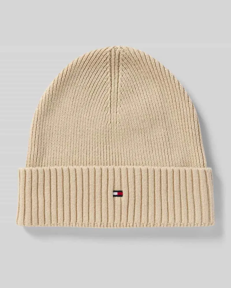 Tommy Hilfiger Mütze aus Baumwoll-Kaschmir-Mix Beige