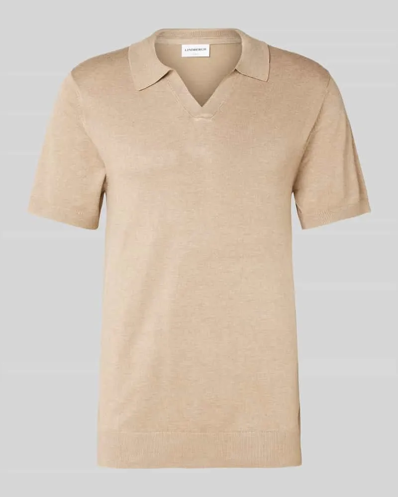 Lindbergh Slim Fit Poloshirt mit V-Ausschnitt Modell 'Ecovero 