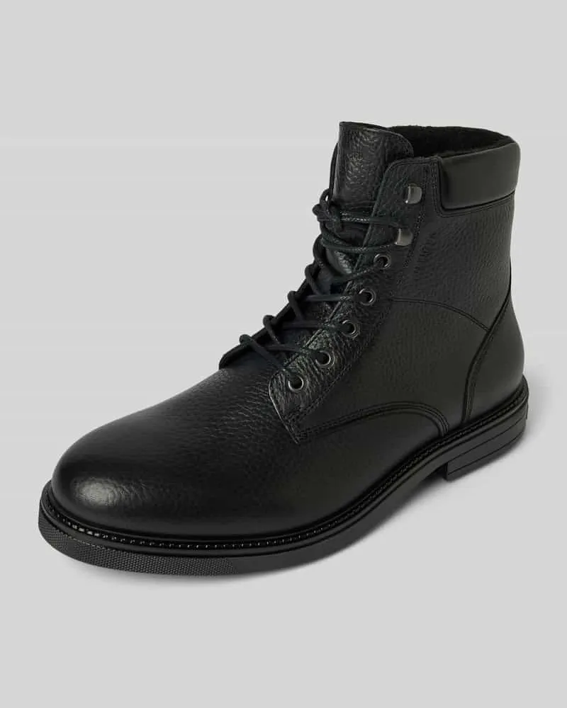 Tommy Hilfiger Lederboots mit Label-Details 