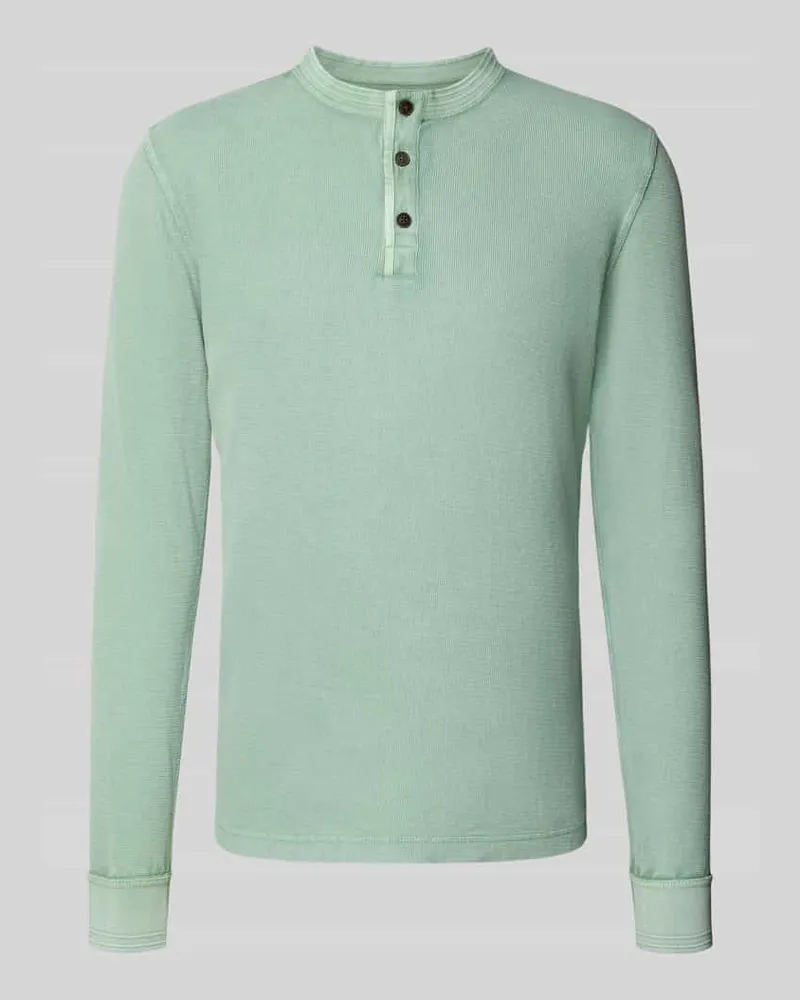 Superdry. Longsleeeve mit Knopfleiste Gruen